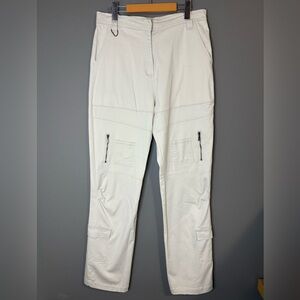 Suzanne’s size 14, off white cargo straight leg cargo pants, Cotten blend